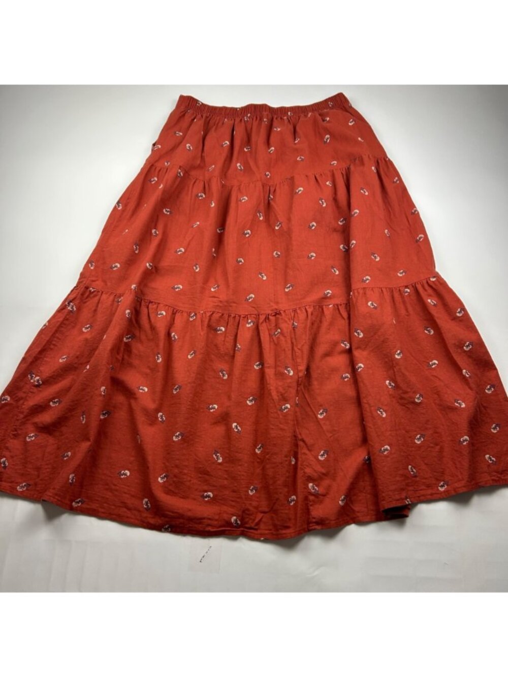TALL Old Navy Rust Floral Print Linen Blend Maxi Skirt LT - Picture 7 of 8